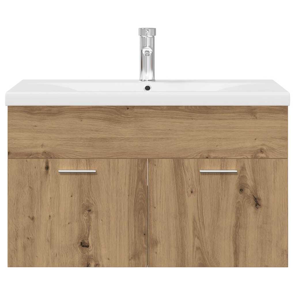 Sink Cabinet with Built-in Basin and Faucet Artisan Oak